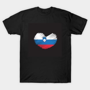 Slovenia Heart Flag Design T-Shirt